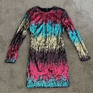 Shein multi color sequin dress.